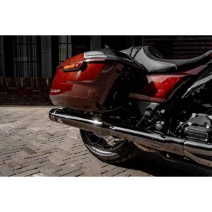 Chrome 4.5in Scorched Electronically Adjustable Exhaust - EP-152721-NC for 2023-2026 Harley-Davidson Touring Motorcycles